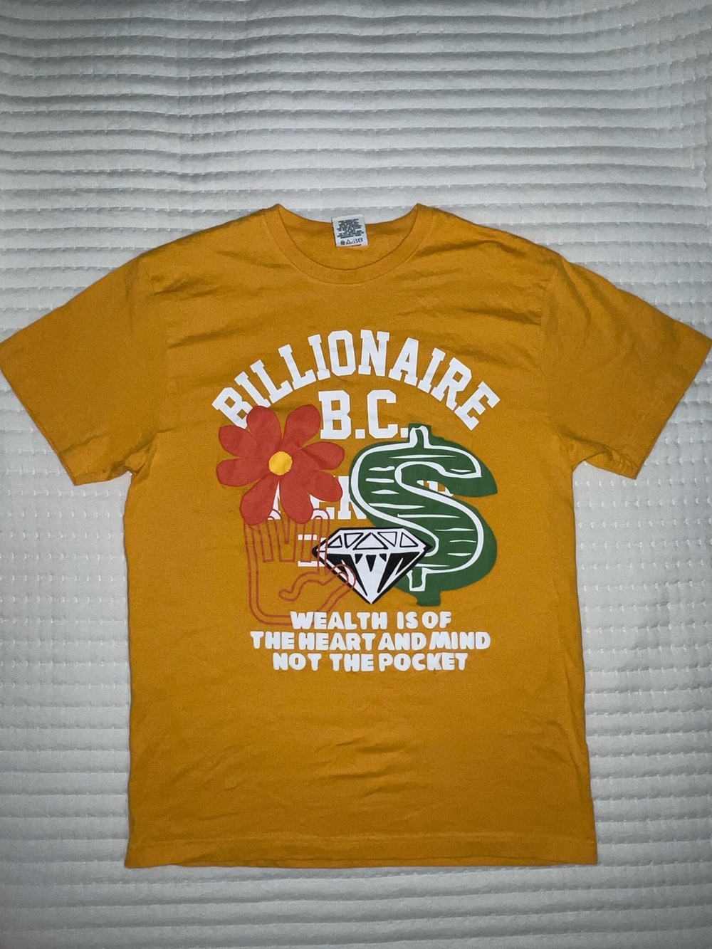 Billionaire Boys Club Yellow Graphic Tee with White Print